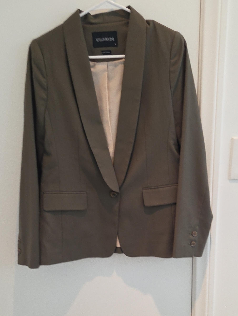 Stylish Olive Green Wildfang Blazer, Size Small